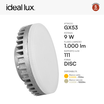 Lampadina LED GX53 9W Disc SMD Ideal Lux
