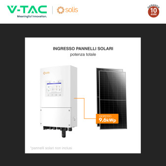 V-Tac Inverter Monofase Ibrido On-Grid / Off-Grid 6kW IP66