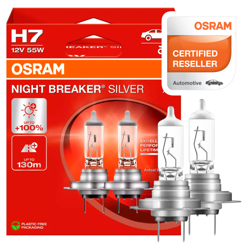 Lampadine Night Breaker Silver H7 per Fari Auto Osram