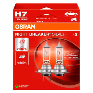 Lampadine Night Breaker Silver H7 per Fari Auto Osram