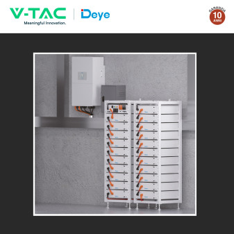 V-Tac Kit 21 Batterie BMS Stack LiFePO4 161,28kWh Garanzia 10 Anni
