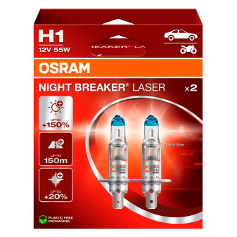 Lampadine Night Breaker Laser H1 per Fari Auto Osram