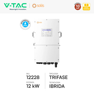 V-Tac Inverter Trifase Ibrido On-Grid / Off-Grid 12kW IP66