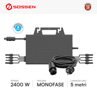 Sossen Microinverter Monofase On-Grid 2400W IP67 da Balcone CEI 0-21