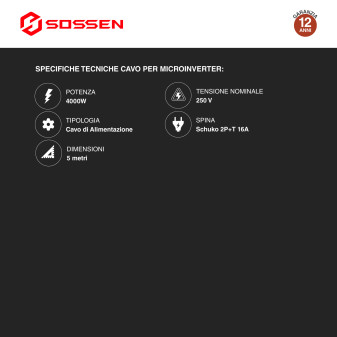 Sossen Microinverter Monofase On-Grid 2400W IP67 da Balcone CEI 0-21