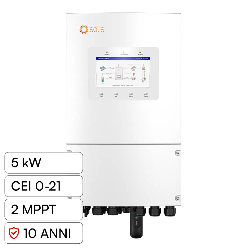 V-Tac Inverter Monofase Ibrido On-Grid / Off-Grid 5kW IP66