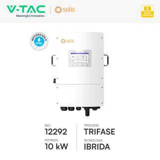 V-Tac Solis Inverter Trifase On-Grid / Off-Grid 10kW IP66