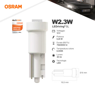 Lampadine LEDriving SL W2.3W T5 W2x4.6d per Auto Osram