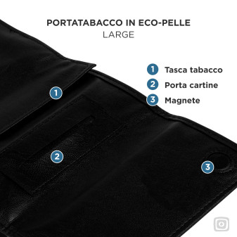 Astuccio Big Porta Tabacco Cartine Filtri in Ecopelle Egoist