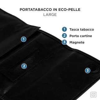 Astuccio Big Porta Tabacco Cartine Filtri in Ecopelle Egoist