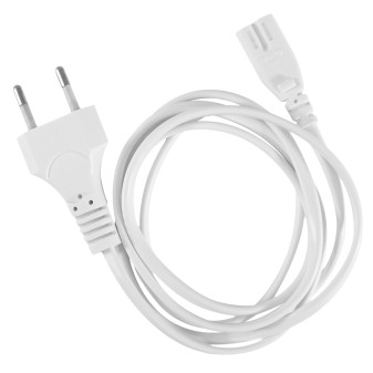 Cavo di Alimentazione C7 con Spina 10A 2P Bianco da 1,5m Life