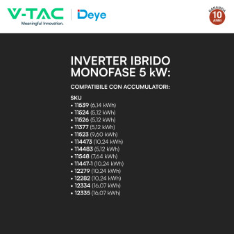 Inverter Ibrido 6kW IP65 per Impianto Fotovoltaico V-Tac