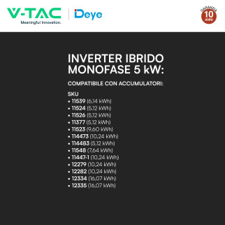 Inverter Ibrido 6kW IP65 per Impianto Fotovoltaico V-Tac