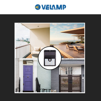 Dory Applique 1,6W IP44 con Pannello Solare e Sensore Velamp