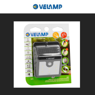 Dory Applique 1,6W IP44 con Pannello Solare e Sensore Velamp