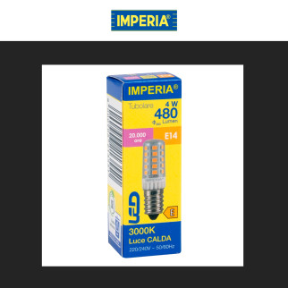 Imperia Lampadina LED E14 4W Tubolare T16 SMD Trasparente