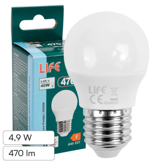 Life Lampadina LED E27 4,9W MiniGlobo G45 SMD