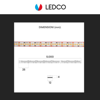LEDCO Striscia LED 2835 Flessibile 100W 240 LED/m IP67 CRI≥90 5m