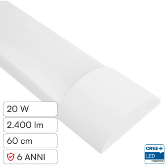 Tubo LED Prismatico 20W 60cm SMD Chip CREE V-Tac