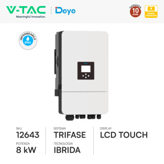 V-Tac Deye Inverter Trifase On-Grid / Off-Grid 8kW IP65