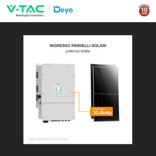 V-Tac Inverter Monofase Ibrido On-Grid / Off-Grid 8kW IP65