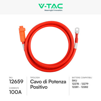 Cavo di Potenza Positivo Colore Rosso 2m per Accumulatori
