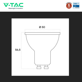 Faretto LED GU10 10W PAR16 SMD Chip CREE V-Tac