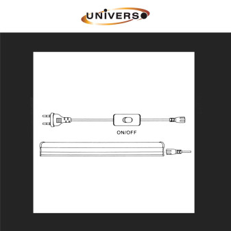 Cavo di Alimentazione con Interruttore 1,8 metri per Tubi T5 Universo