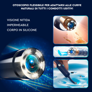 UdiGuard Pro-Clean Otoscopio Kit Pulizia Cerume Orecchie Naso e Gola