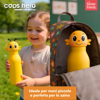 CapsHero Borraccia Termica Bambini Senza BPA 520ml Ape Bee Bea