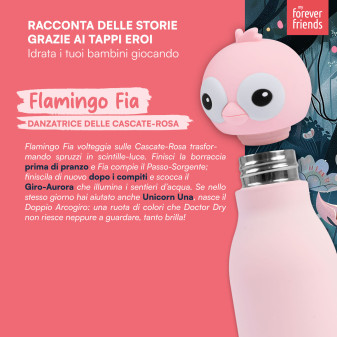 CapsHero Borraccia Termica Bambini Senza BPA 520ml Flamingo Fia