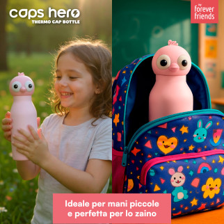 CapsHero Borraccia Termica Bambini Senza BPA 520ml Flamingo Fia