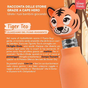 CapsHero Borraccia Termica Bambini Senza BPA 520ml Tigre Tiger Teo
