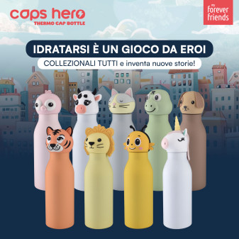 CapsHero Borraccia Termica Bambini Senza BPA 520ml Tigre Tiger Teo