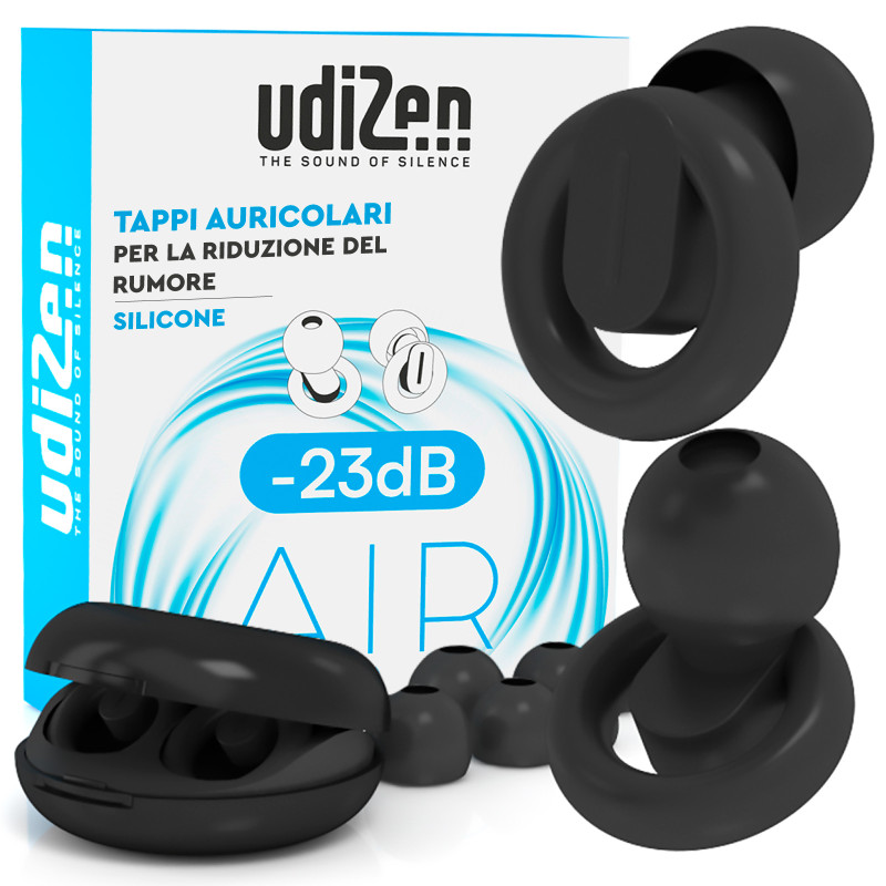 UdiZen Air Tappi per Orecchie Antirumore Insonorizzanti -23dB