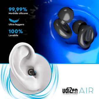 UdiZen Air Tappi per Orecchie Antirumore Insonorizzanti -23dB