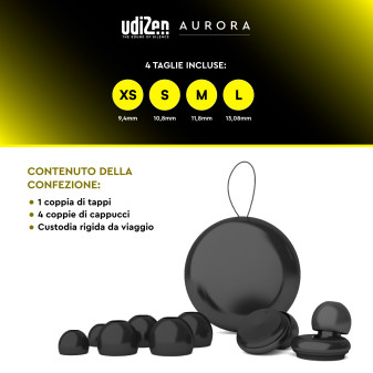 UdiZen Aurora Tappi per Orecchie Antirumore Regolabili -18dB ~ -27dB