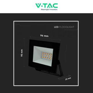 Faro LED 10W SMD IP65 Colore Nero V-Tac VT-44012