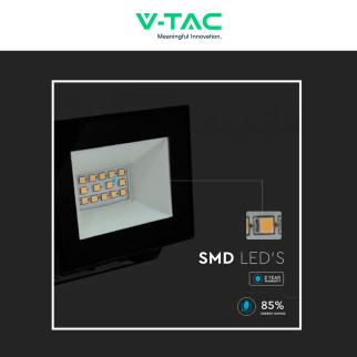Faro LED 10W SMD IP65 Colore Nero V-Tac VT-44012