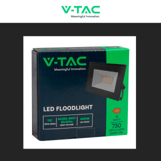 Faro LED 10W SMD IP65 Colore Nero V-Tac VT-44012