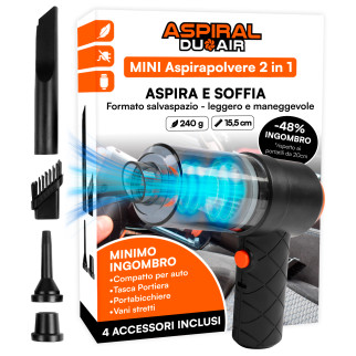 Aspiral DuoAir Aspirapolvere Aspirabriciole Senza Fili Portatile 2in1