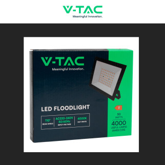 Faro LED 50W SMD IP65 Colore Nero V-Tac VT-44054