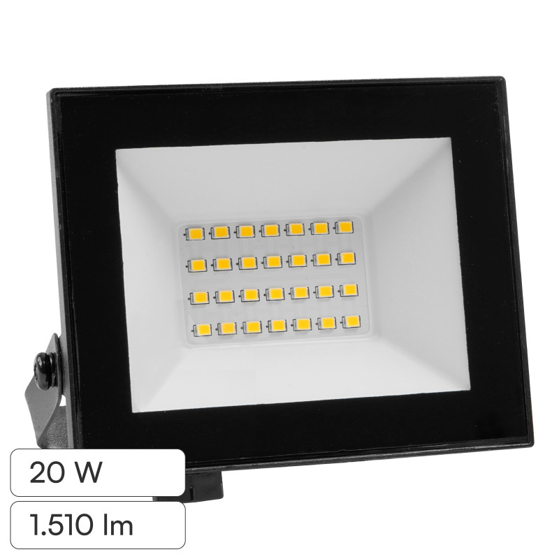 Faro LED 20W SMD IP65 Colore Nero V-Tac VT-44022