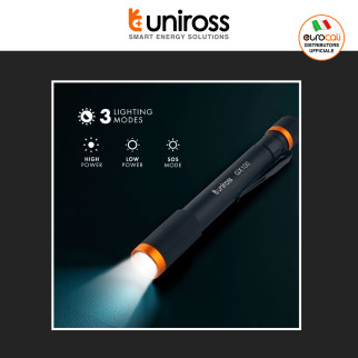Uniross GX100 Torcia LED 3W Tascabile Multifunzione IPX4