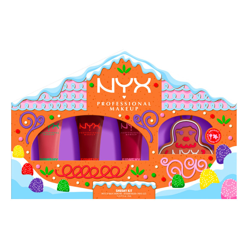 NYX Professional Makeup Holiday Smushy Kit con 3 Balsami Labbra