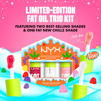 NYX Professional Makeup Holiday Fat Oil Trio Kit con 3 Gloss Labbra