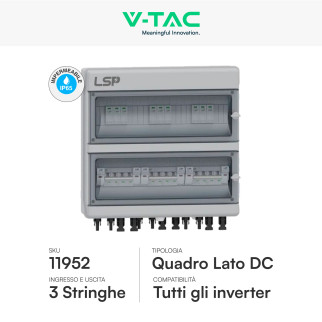 Quadro Lato DC 3 Stringhe 3 MPPT 1000V 16A Sezionatore SKU 11952