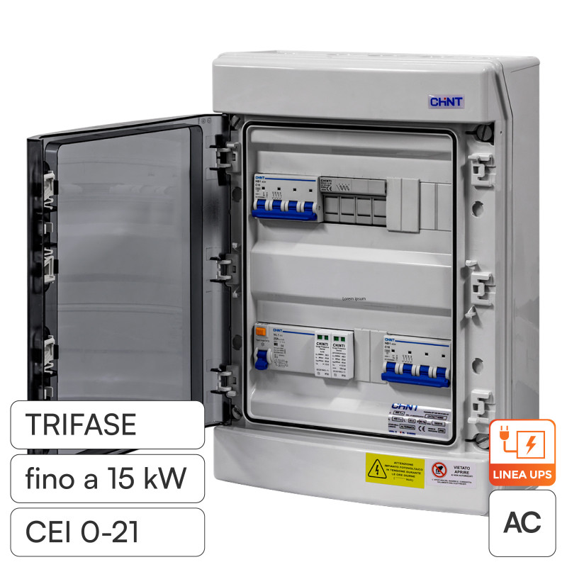 Chint Quadro Elettrico Lato AC Trifase Fino a 15kW 400V IP65 CEI 0-21