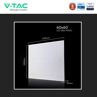 Pannello LED Quadrato 36W SMD CREE con Driver LiFud V-Tac Pro