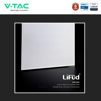 Pannello LED Quadrato 36W SMD CREE con Driver LiFud V-Tac Pro